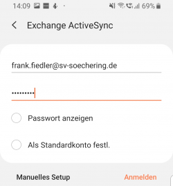 Zugangsdaten eintragen