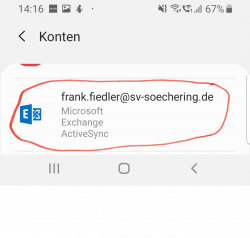 neu hinzugefügtes Konto