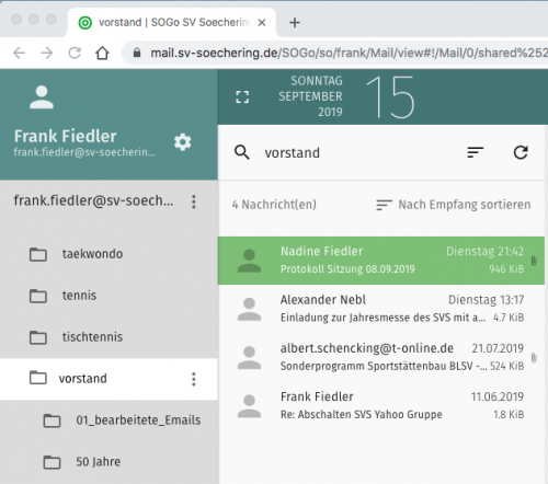 Unterordner der Abteilungen