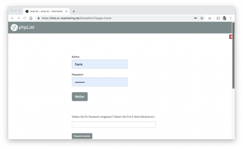 Am Newsletter System anmelden