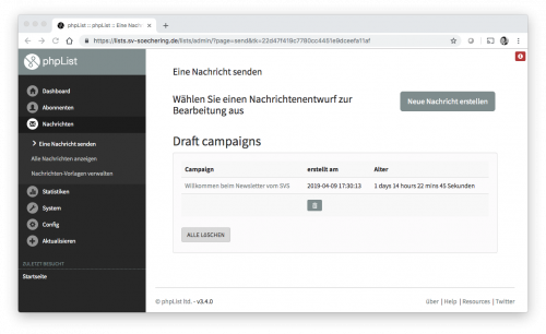 Eine Nachricht senden