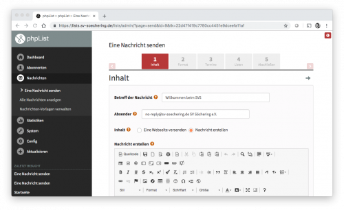 Inhalt der Nachricht bearbeiten