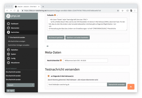 Weitere Einstellungen